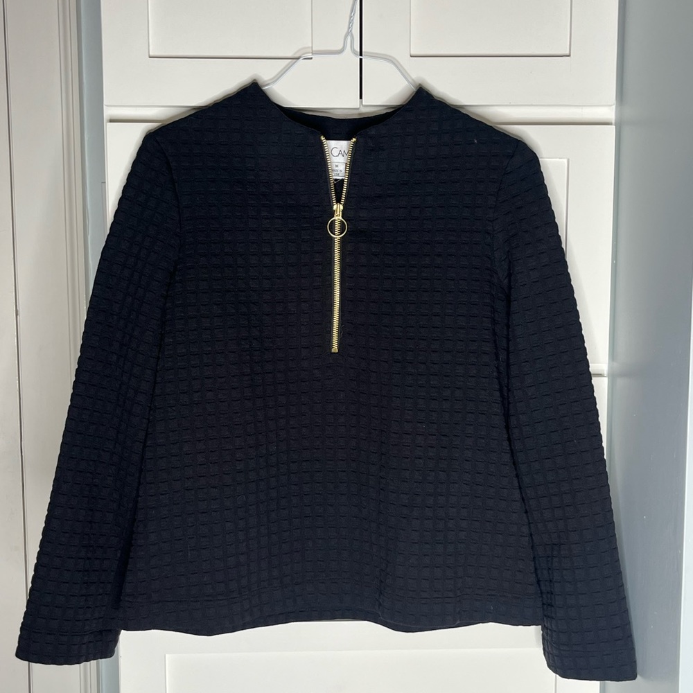 NWT Sara Campbell black quilted 1/4 zip jacket